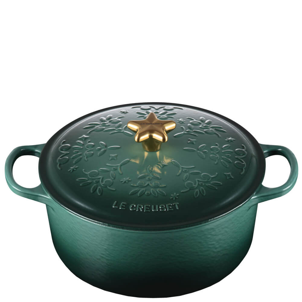 Le Creuset Signature Artichaut Cast Iron Noel Round Casserole 24cm